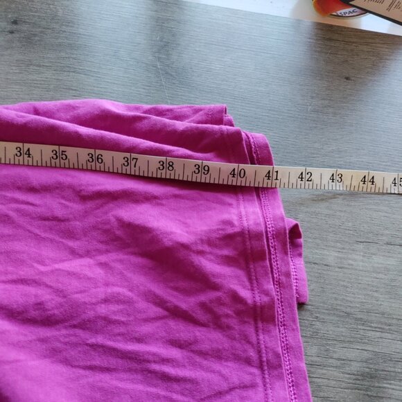 J Jill T Shirt Dress Jersey Cotton V Neck Layered Split Back Dragon Fruit Large - Picture 6 of 8